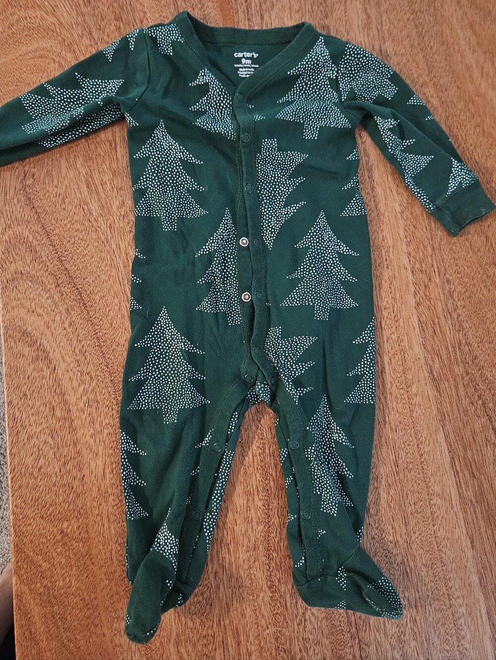 Carter's Green Pine Tree 9 Mo Sleep & Play One-Piece